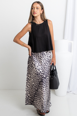 Tia Maxi Skirt - Leopard Print - The Self Styler