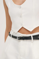 Ellis Skinny Belt - Black/Silver - The Self Styler