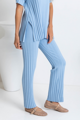 Amari Knit Pant - Blue - The Self Styler