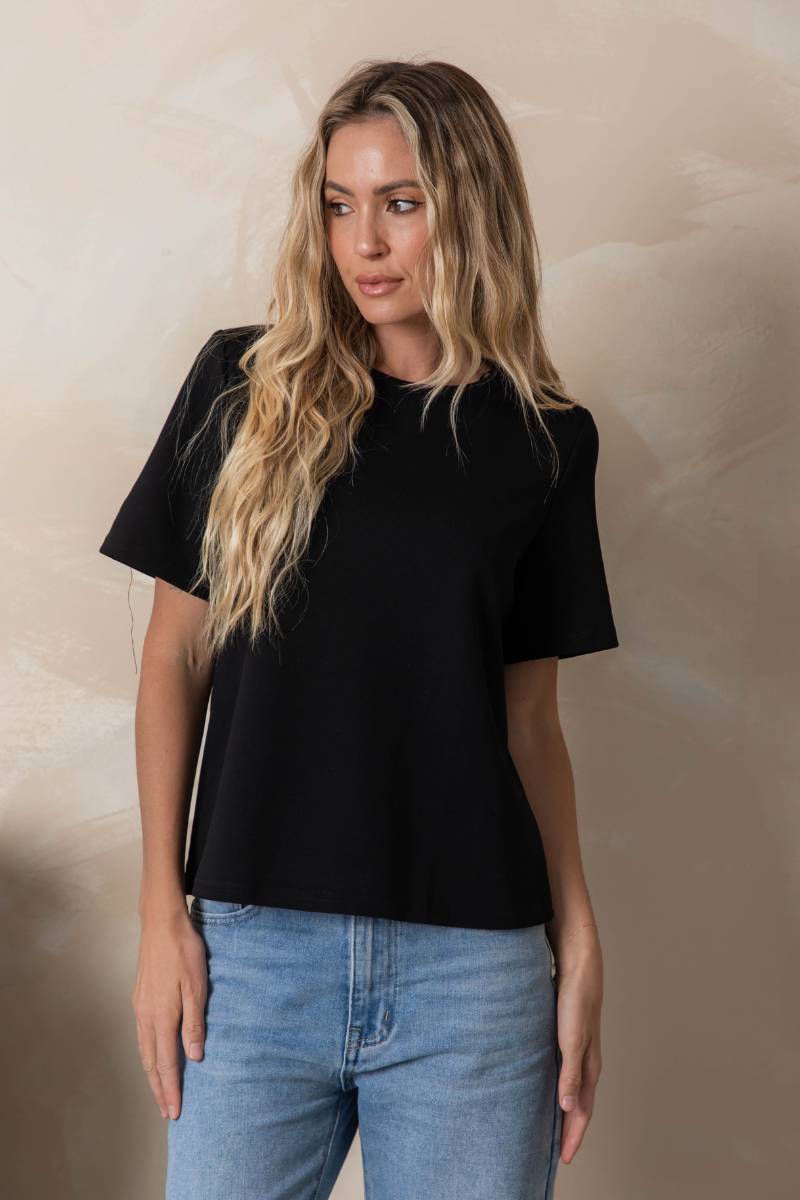 Lakey Relaxed-Fit Top - Black - The Self Styler