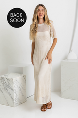 Airlie Crochet Maxi Dress - Natural - The Self Styler