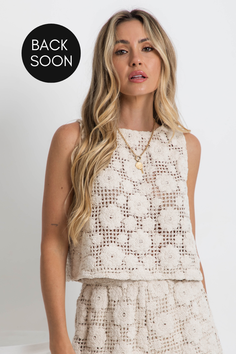 Kira Crochet Top - Natural - The Self Styler