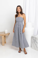 Merci Gingham Maxi Dress - Black and White - The Self Styler