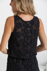 Kira Crochet Top - Black - The Self Styler