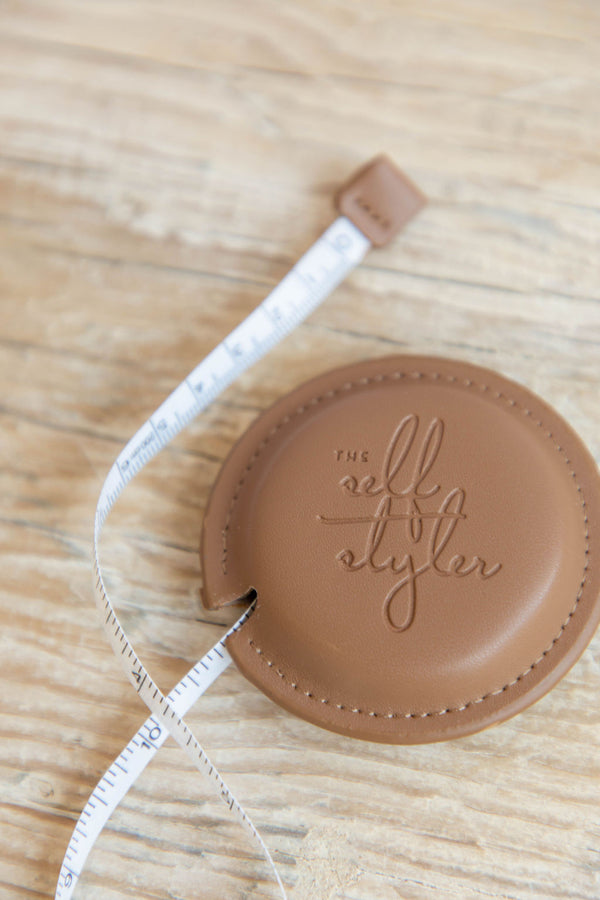 The Self Styler Retractable Measuring Tape - Faux Leather - Tan - The Self Styler