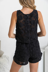 Kira Crochet Top - Black - The Self Styler