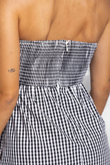 Merci Gingham Midi Dress - Black and White - The Self Styler