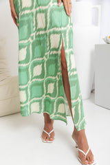 Zali Bias Cut Dress - Green - The Self Styler