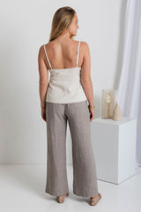 Ziggy Wide-Leg Pant - Taupe - The Self Styler