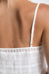 Hattie Lace Cami Top - White - The Self Styler