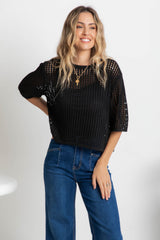 Isabel Crochet Top - Black - The Self Styler