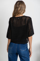 Isabel Crochet Top - Black - The Self Styler