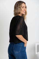 Isabel Crochet Top - Black - The Self Styler