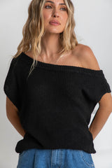 Avalon Off-The-Shoulder Top - Black - The Self Styler