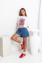 Sardinia Relaxed-Fit Graphic Tee - Sardine Print - The Self Styler