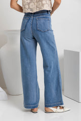 Stevie Wide-Leg Denim Jeans - Light Wash - The Self Styler