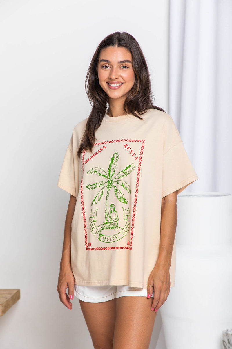 Siren Relaxed-Fit Graphic Tee - Mermaid Print - The Self Styler