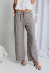 Ziggy Wide-Leg Pant - Taupe - The Self Styler