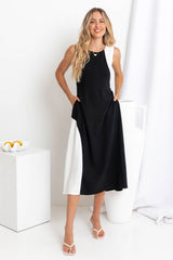 Carmen Maxi Dress - Black and White - The Self Styler