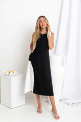 Carmen Maxi Dress - Black and White - The Self Styler