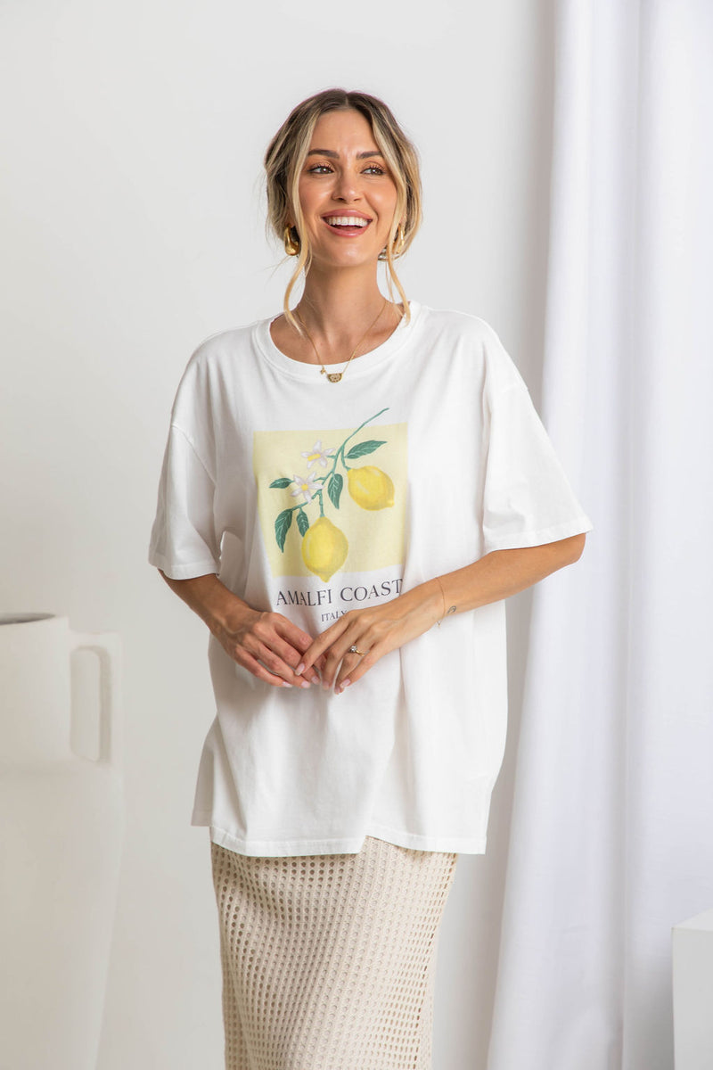 Amalfi Relaxed-Fit Tee - White - The Self Styler