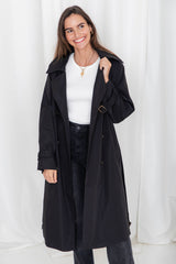 Tallon Trench Coat - Black - The Self Styler