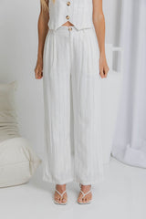 Erin Wide-Leg Pants - Pinstripe - The Self Styler