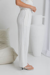 Erin Wide-Leg Pants - Pinstripe - The Self Styler