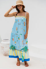 Sienna Maxi Dress - Blue Print - The Self Styler