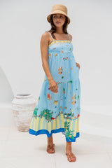 Sienna Maxi Dress - Blue Print - The Self Styler