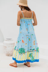 Sienna Maxi Dress - Blue Print - The Self Styler