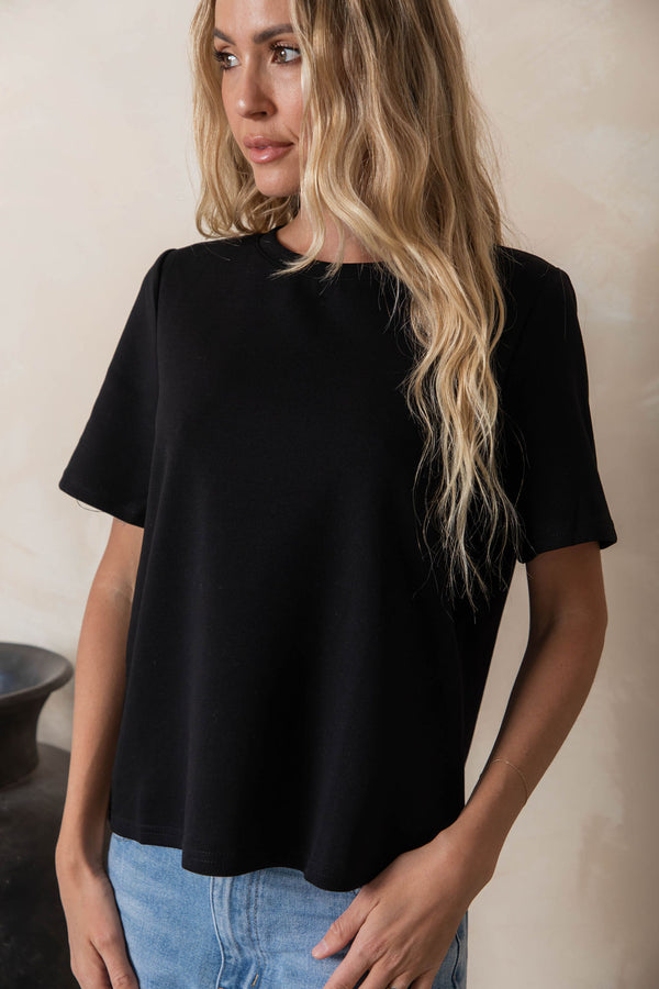 Lakey Relaxed-Fit Top - Black - The Self Styler