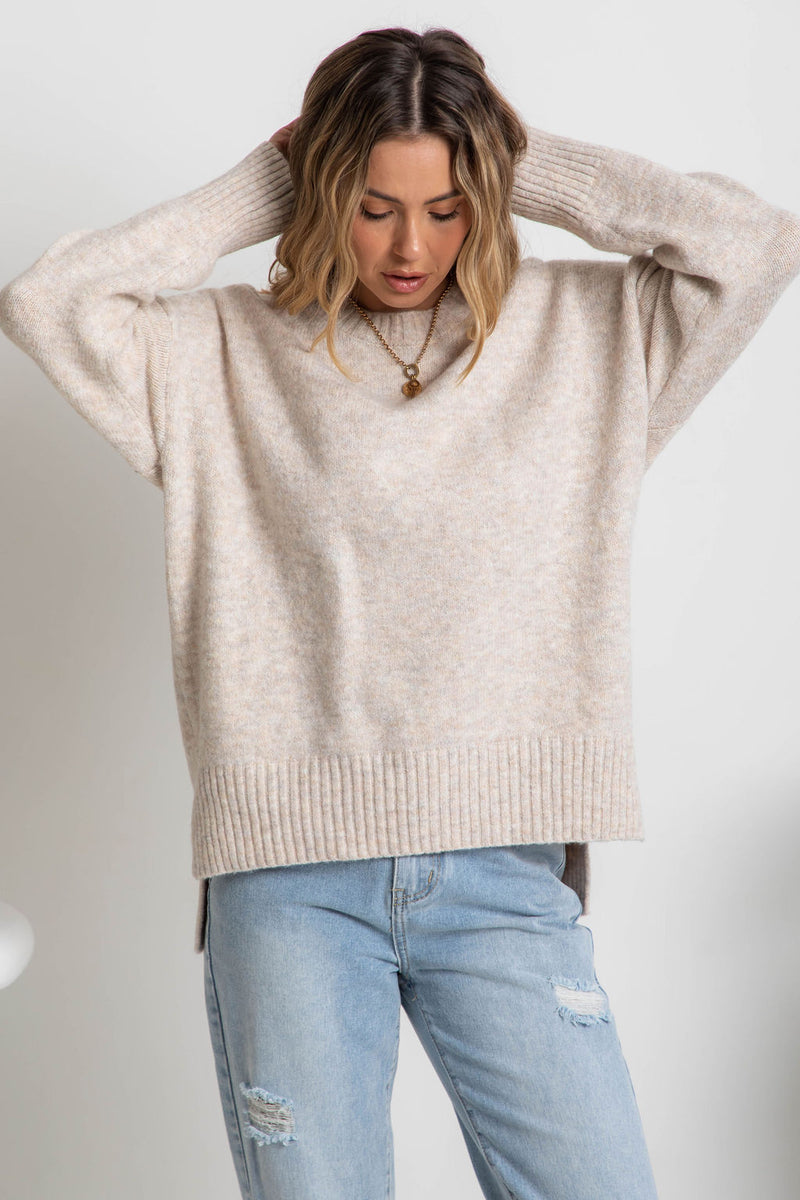 Ella Knit Jumper - Oatmeal Speckle - The Self Styler