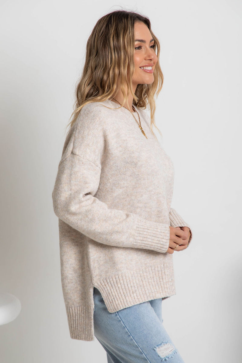 Ella Knit Jumper - Oatmeal Speckle - The Self Styler