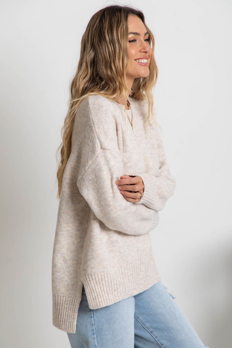 Ella Knit Jumper - Oatmeal Speckle - The Self Styler