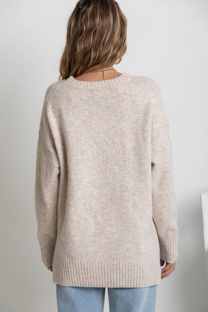 Ella Knit Jumper - Oatmeal Speckle - The Self Styler