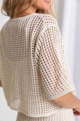 Isabel Crochet Crop Top - Natural - The Self Styler