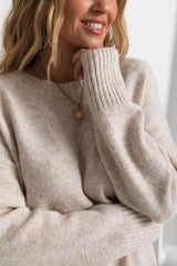 Ella Knit Jumper - Oatmeal Speckle - The Self Styler