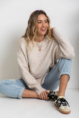 Ella Knit Jumper - Oatmeal Speckle - The Self Styler