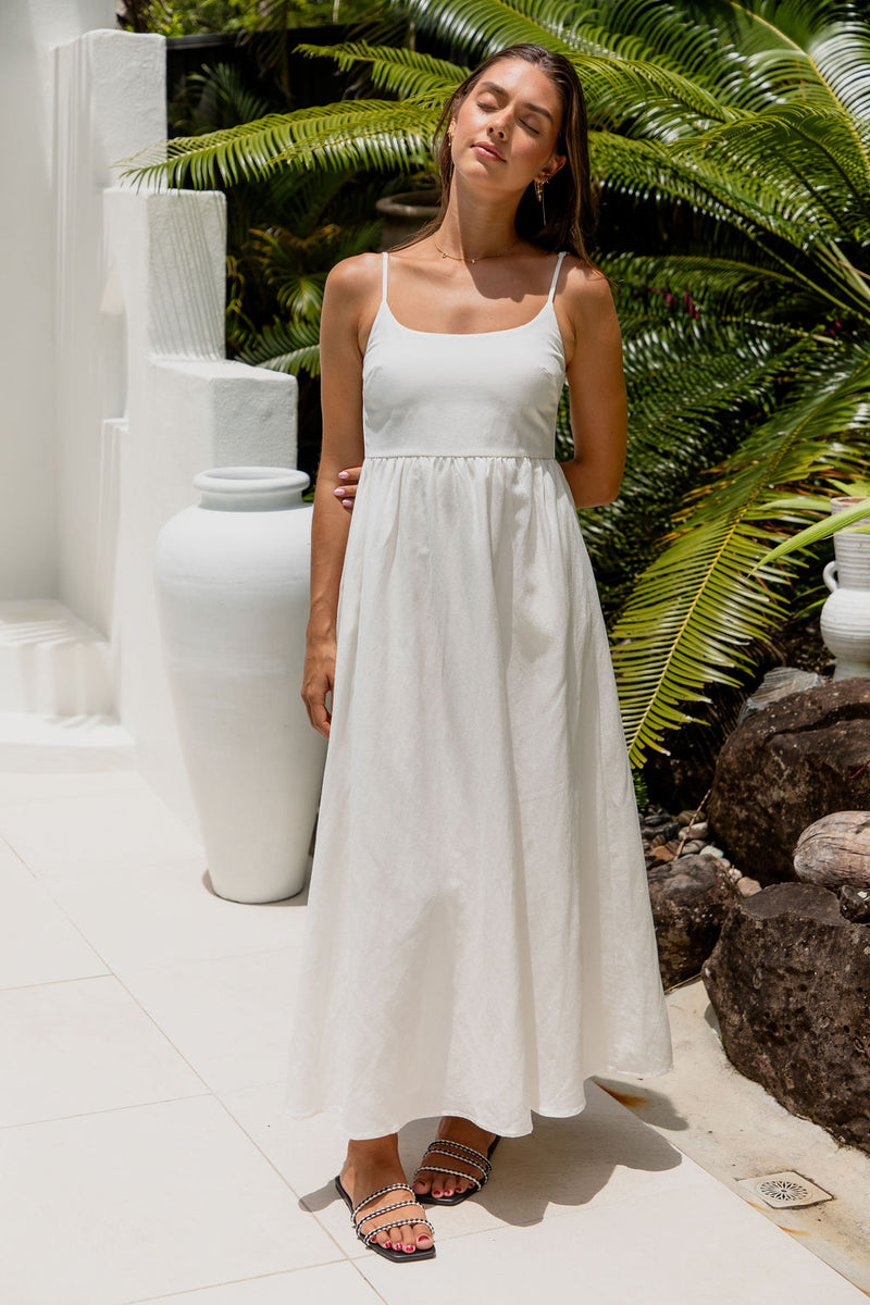 Anja Maxi Dress - White - The Self Styler