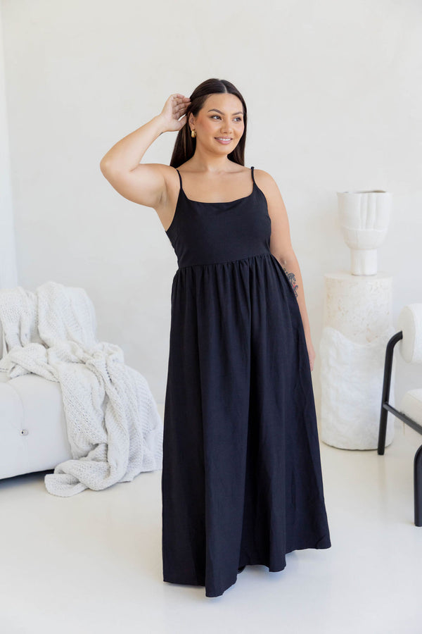 Anja Maxi Dress - Black - The Self Styler