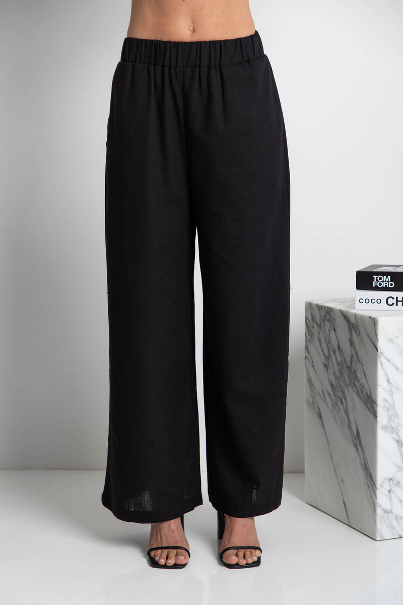 Revie Wide-Leg Pant - Black - The Self Styler