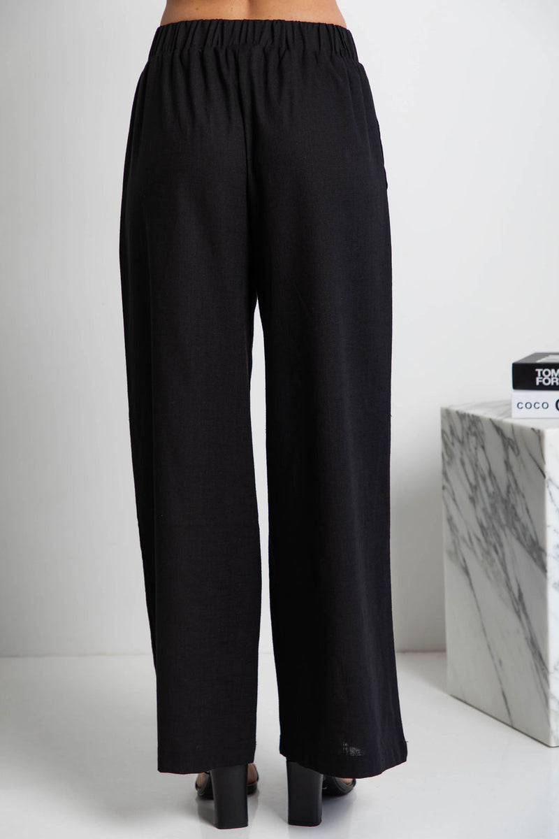 Revie Wide-Leg Pant - Black - The Self Styler