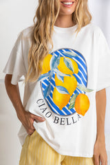 Saint Relaxed-Fit Graphic Tee - Blue Lemon Print - The Self Styler