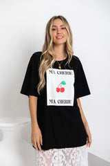 Ma Cherie Relaxed-Fit Tee - Black - The Self Styler