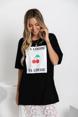 Ma Cherie Relaxed-Fit Tee - Black - The Self Styler