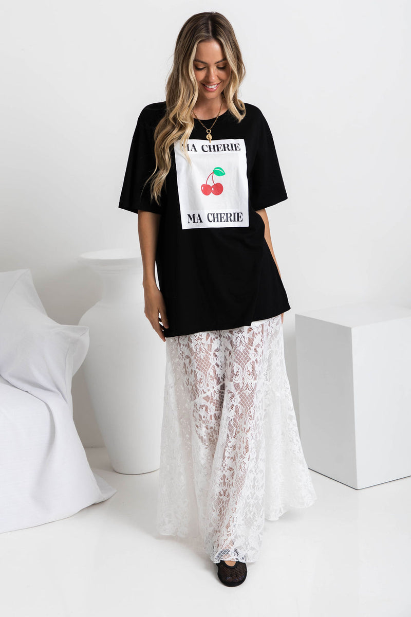 Ma Cherie Relaxed-Fit Tee - Black - The Self Styler