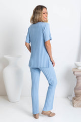 Amari Knit Pant - Blue - The Self Styler