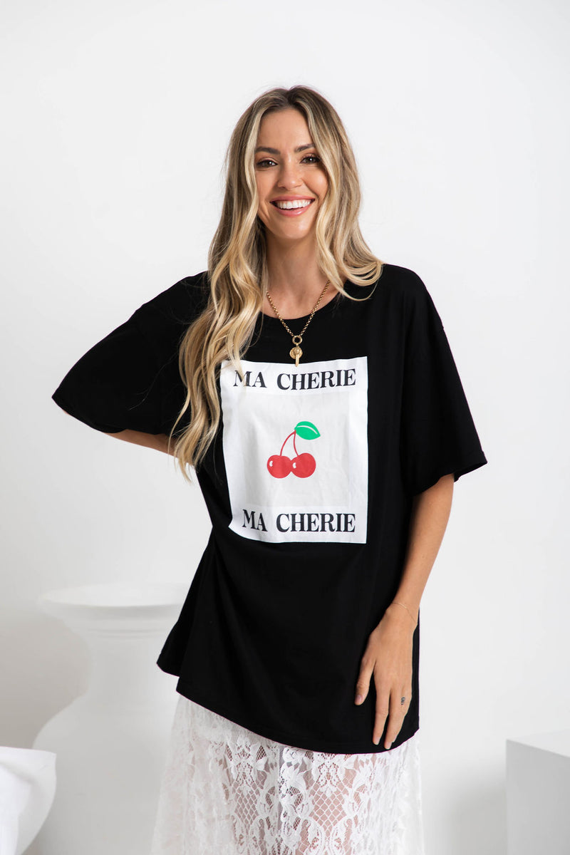 Ma Cherie Relaxed-Fit Tee - Black - The Self Styler