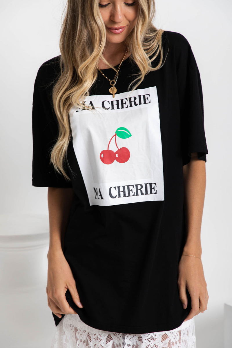 Ma Cherie Relaxed-Fit Tee - Black - The Self Styler